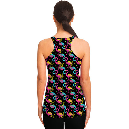 Colorful Flamingo Pattern Print Women's Racerback Tank Top