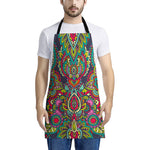 Colorful Floral Mandala Print Apron