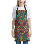 Colorful Floral Mandala Print Apron