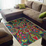 Colorful Floral Mandala Print Area Rug GearFrost