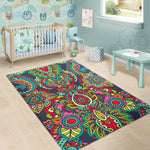 Colorful Floral Mandala Print Area Rug GearFrost