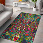 Colorful Floral Mandala Print Area Rug GearFrost