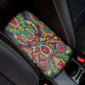 Colorful Floral Mandala Print Car Center Console Cover