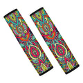 Colorful Floral Mandala Print Car Seat Belt Covers