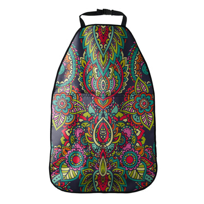 Colorful Floral Mandala Print Car Seat Organizers