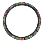 Colorful Floral Mandala Print Car Steering Wheel Cover
