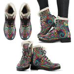 Colorful Floral Mandala Print Comfy Boots GearFrost
