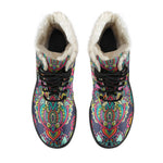Colorful Floral Mandala Print Comfy Boots GearFrost