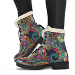 Colorful Floral Mandala Print Comfy Boots GearFrost