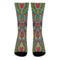 Colorful Floral Mandala Print Crew Socks