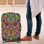 Colorful Floral Mandala Print Luggage Cover GearFrost