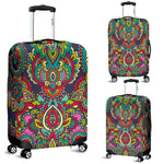 Colorful Floral Mandala Print Luggage Cover GearFrost