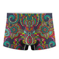Colorful Floral Mandala Print Men's Boxer Briefs