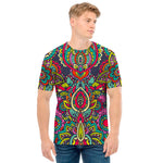 Colorful Floral Mandala Print Men's T-Shirt