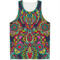 Colorful Floral Mandala Print Men's Tank Top