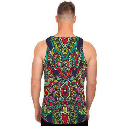 Colorful Floral Mandala Print Men's Tank Top