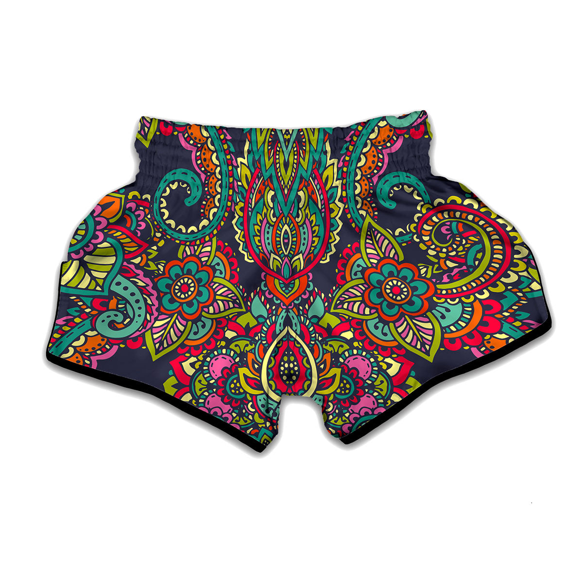 Colorful Floral Mandala Print Muay Thai Boxing Shorts