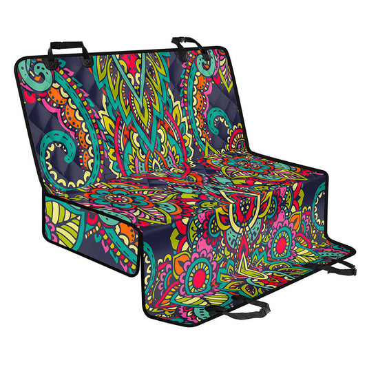 Colorful Floral Mandala Print Pet Car Back Seat Cover