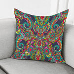 Colorful Floral Mandala Print Pillow Cover