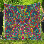 Colorful Floral Mandala Print Quilt