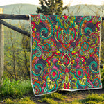 Colorful Floral Mandala Print Quilt