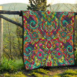 Colorful Floral Mandala Print Quilt