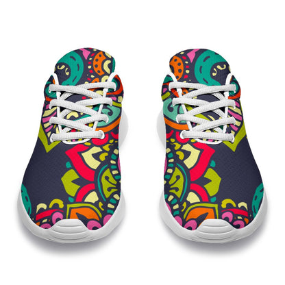 Colorful Floral Mandala Print Sport Shoes GearFrost