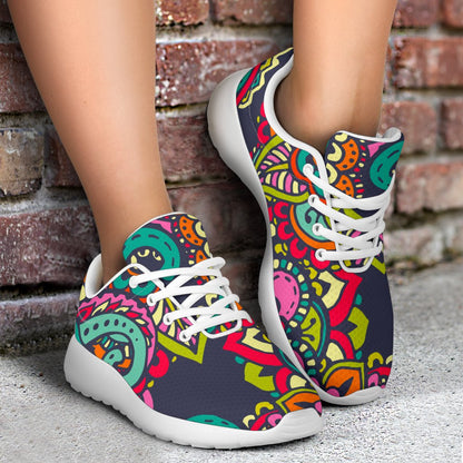 Colorful Floral Mandala Print Sport Shoes GearFrost