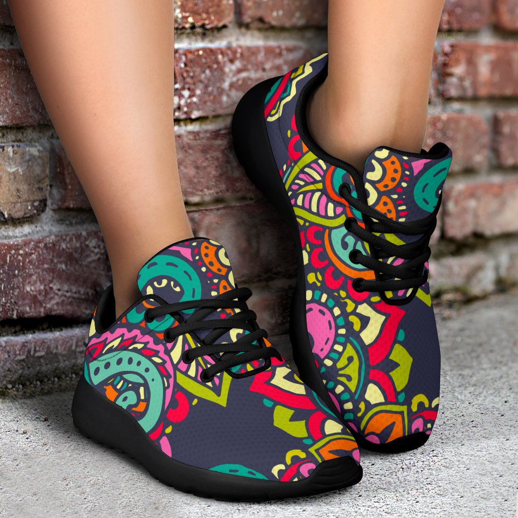 Colorful Floral Mandala Print Sport Shoes GearFrost
