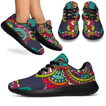 Colorful Floral Mandala Print Sport Shoes GearFrost