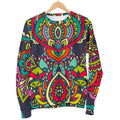 Colorful Floral Mandala Print Women's Crewneck Sweatshirt