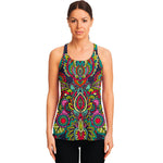 Colorful Floral Mandala Print Women's Racerback Tank Top