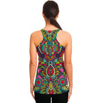 Colorful Floral Mandala Print Women's Racerback Tank Top