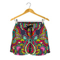 Colorful Floral Mandala Print Women's Shorts