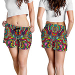 Colorful Floral Mandala Print Women's Shorts