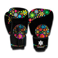 Colorful Flowers Yin Yang Print Boxing Gloves