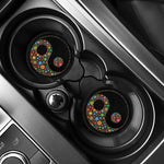 Colorful Flowers Yin Yang Print Car Coasters