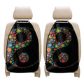 Colorful Flowers Yin Yang Print Car Seat Organizers