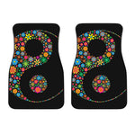 Colorful Flowers Yin Yang Print Front Car Floor Mats