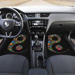 Colorful Flowers Yin Yang Print Front Car Floor Mats