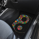 Colorful Flowers Yin Yang Print Front Car Floor Mats