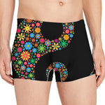 Colorful Flowers Yin Yang Print Men's Boxer Briefs