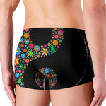 Colorful Flowers Yin Yang Print Men's Boxer Briefs