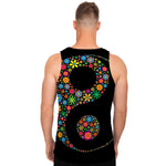 Colorful Flowers Yin Yang Print Men's Tank Top