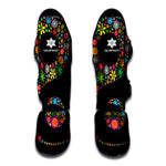 Colorful Flowers Yin Yang Print Muay Thai Shin Guard