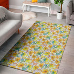 Colorful Frangipani Pattern Print Area Rug