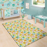Colorful Frangipani Pattern Print Area Rug