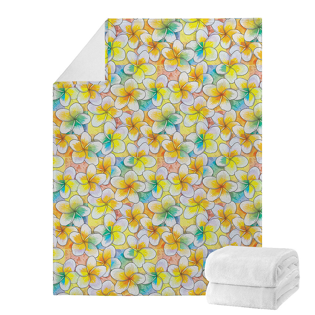 Colorful Frangipani Pattern Print Blanket