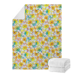Colorful Frangipani Pattern Print Blanket