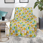 Colorful Frangipani Pattern Print Blanket